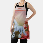 Einhornpferd und Rose Personalisiert Schürze (InSitu)