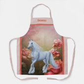 Einhornpferd und Rose Personalisiert Schürze (Vorderseite)