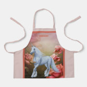 Einhornpferd und Rose Personalisiert Schürze (Vorderseite)