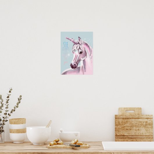 Einhornplakat mit Sparkle und Zitat Poster (Küche)