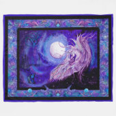 Einhornpony equine lila-blauer Pegasus eque Fleecedecke (Vorderseite (Horizontal))