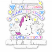 Einhornpony sie ist in Leggings bedeckt Oversized Aufkleber (Vorderseite)