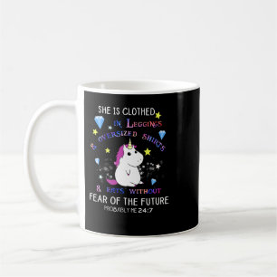 Einhornpony sie ist in Leggings bedeckt Oversized Kaffeetasse
