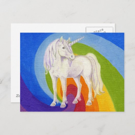 Einhornpostkarte Postkarte (Vorne/Hinten)
