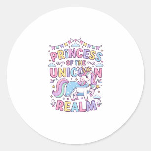 Einhornprinzessin des Einhornreichs Charmantes POD Runder Aufkleber