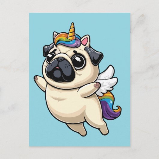 Einhornpup Feiertagspostkarte (Vorderseite)