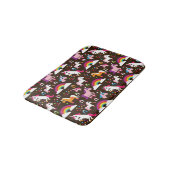 Einhornregenbogen scherzt Hintergrundpferd Badematte (Schrägansicht)