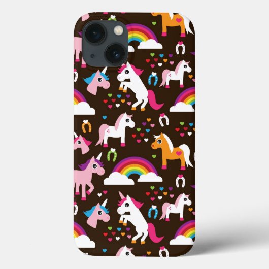 Einhornregenbogen scherzt Hintergrundpferd Case-Mate iPhone Hülle (Rückseite)