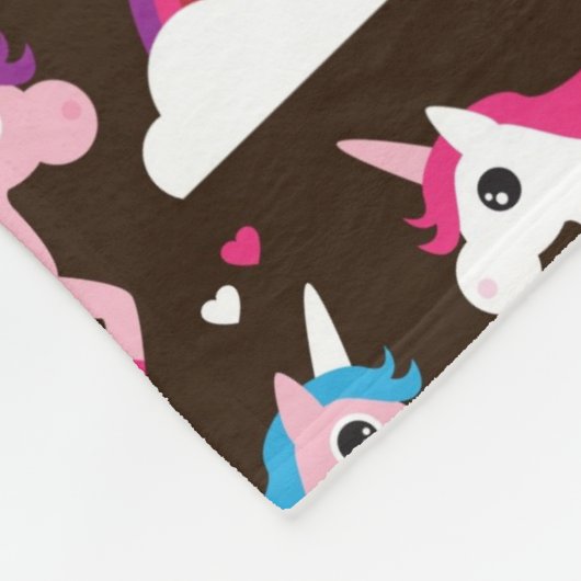 Einhornregenbogen scherzt Hintergrundpferd Fleecedecke (Ecke)