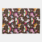 Einhornregenbogen scherzt Hintergrundpferd Geschirrtuch (Horizontal)