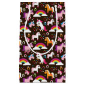 Einhornregenbogen scherzt Hintergrundpferd Kleine Geschenktüte (Vorderseite)