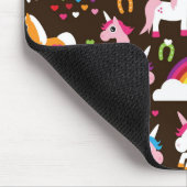 Einhornregenbogen scherzt Hintergrundpferd Mousepad (Ecke)