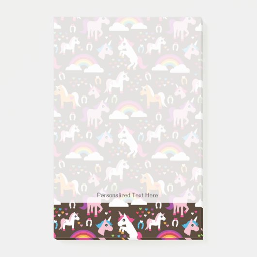 Einhornregenbogen scherzt Hintergrundpferd Post-it Klebezettel (Vorderseite)