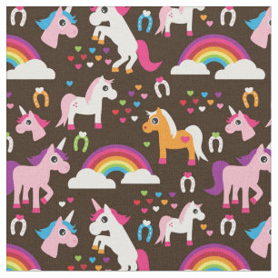 Einhornregenbogen scherzt Hintergrundpferd Stoff