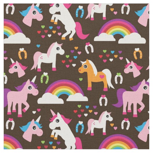 Einhornregenbogen scherzt Hintergrundpferd Stoff (Nahaufnahme)