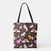 Einhornregenbogen scherzt Hintergrundpferd Tasche (Rückseite)