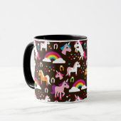 Einhornregenbogen scherzt Hintergrundpferd Tasse (Vorderseite Links)