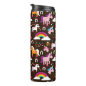 Einhornregenbogen scherzt Hintergrundpferd Thermosbecher (Nach rechts gedreht)