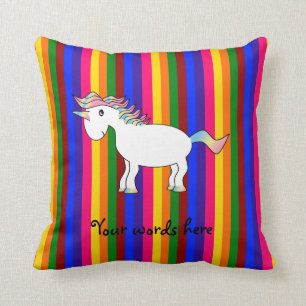Einhornregenbogenstreifen Kissen