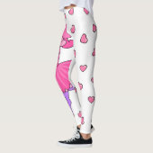 Einhornrosa Ballerina mit Herz Leggings (Links)