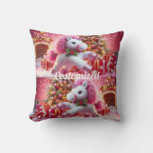 Einhornrosa fröhliche Weihnachten Kissen (Vorderseite)