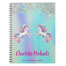 Einhornrosa lila holografische Rückkehr zur Schule Notizblock