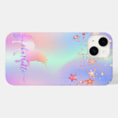 Einhornrosa lila Sternenname Case-Mate iPhone Hülle (Rückseite (Horizontal))