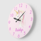 Einhornrosa Name Große Wanduhr (Winkel)
