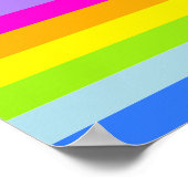 Einhornrosa und Regenbogenstreifen individuelle Na Poster (Ecke)