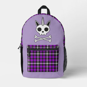 Einhornschädel und Kreuzknochen Bedruckter Rucksack