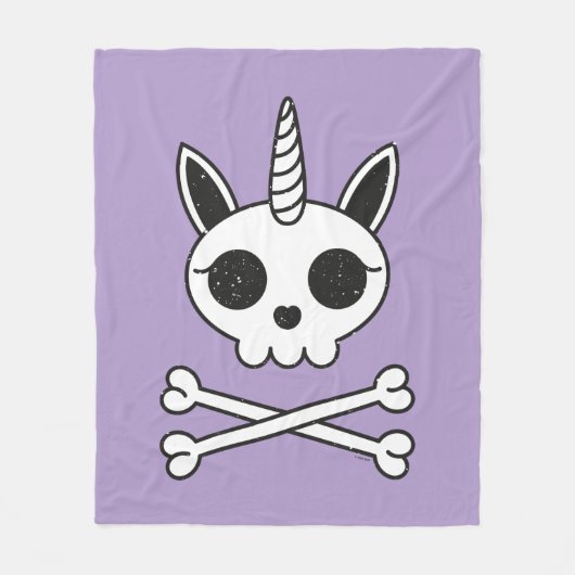 Einhornschädel und Kreuzknochen Fleecedecke (Vorderseite)