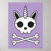 Einhornschädel und Kreuzknochen Poster (Vorne)