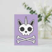 Einhornschädel und Kreuzknochen Postkarte (Stehend Vorderseite)