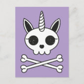 Einhornschädel und Kreuzknochen Postkarte (Vorderseite)