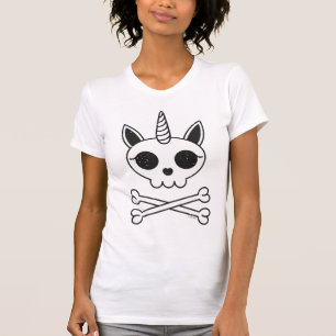 Einhornschädel und Kreuzknochen T-Shirt