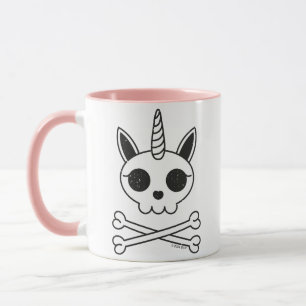 Einhornschädel und Kreuzknochen Tasse