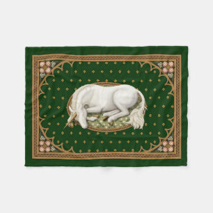 Einhornschlafen Hunter Green Mittelalter Fleecedecke