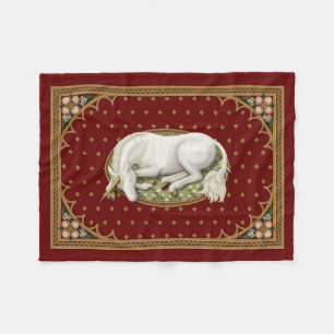 Einhornschlafen Rotes Mittelalter Fleecedecke