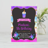 Einhornschleim und Frappuccino Einladung zum Gebur (Stehend Vorderseite)