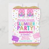 Einhornschlummerndes Party Geburtstag Einladung (Vorderseite)