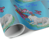 Einhornschmetterlinge und Blume Geschenkpapier (Rolleneckpunkt)