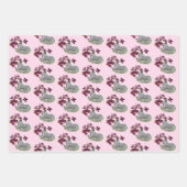 Einhornschmetterlinge und Blume Geschenkpapier Set (Vorderseite)