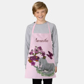 Einhornschmetterlinge und Blume Personalisiert Schürze (Getragen)