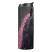 Einhornschwarz-rosa Fantasiewesen Thermosbecher (Nach links gedreht)
