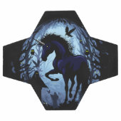 Einhornschwarze Magic Fairy im Dunklen Wald Fußball (Flach)