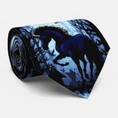 Einhornschwarze Magic Fairy im Dunklen Wald Krawatte (Gerollt)