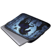 Einhornschwarze Magic Fairy im Dunklen Wald Laptopschutzhülle (Vorne Knopf)