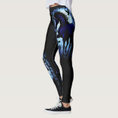 Einhornschwarze Magic Fairy im Dunklen Wald Leggings (Links)