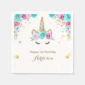 Einhornservietten mit Blume Serviette (Vorderseite)