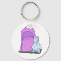 Einhornsitze mit lila Schulrucksack